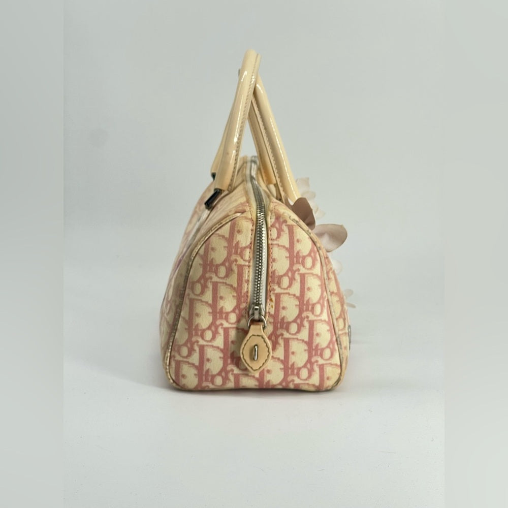 Christian Dior Girly Boston Bag Featuring The Diorissimo Canvas Pattern Bag