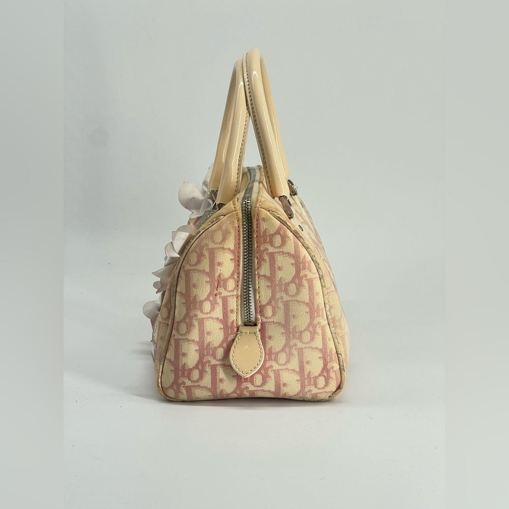 Christian Dior Girly Boston Bag Featuring The Diorissimo Canvas Pattern Bag