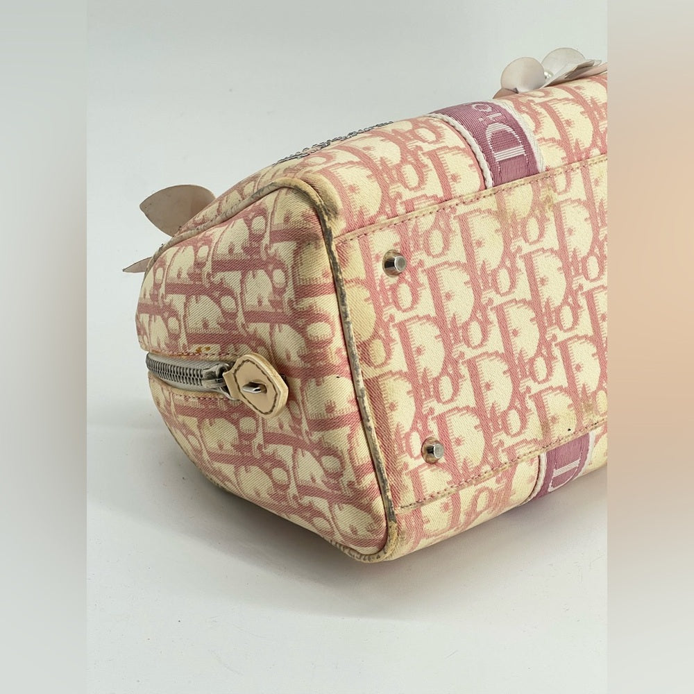 Christian Dior Girly Boston Bag Featuring The Diorissimo Canvas Pattern Bag