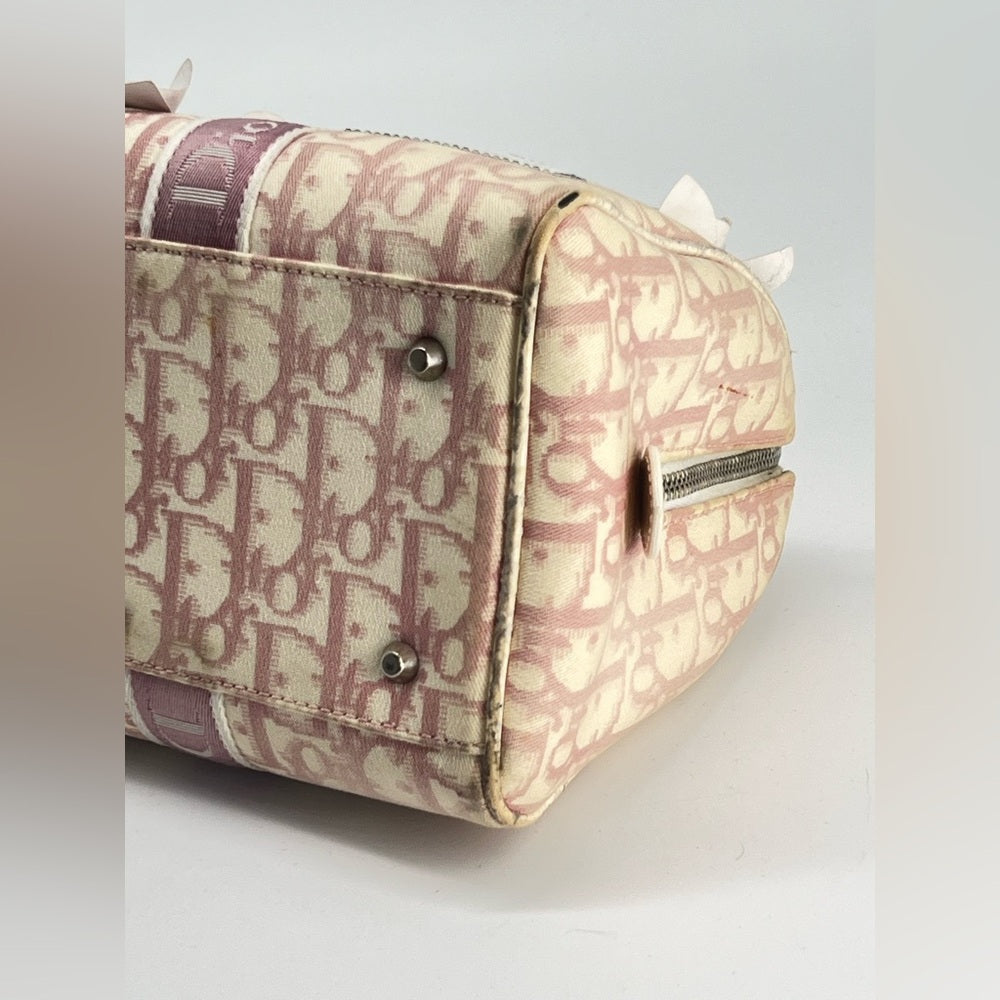 Christian Dior Girly Boston Bag Featuring The Diorissimo Canvas Pattern Bag