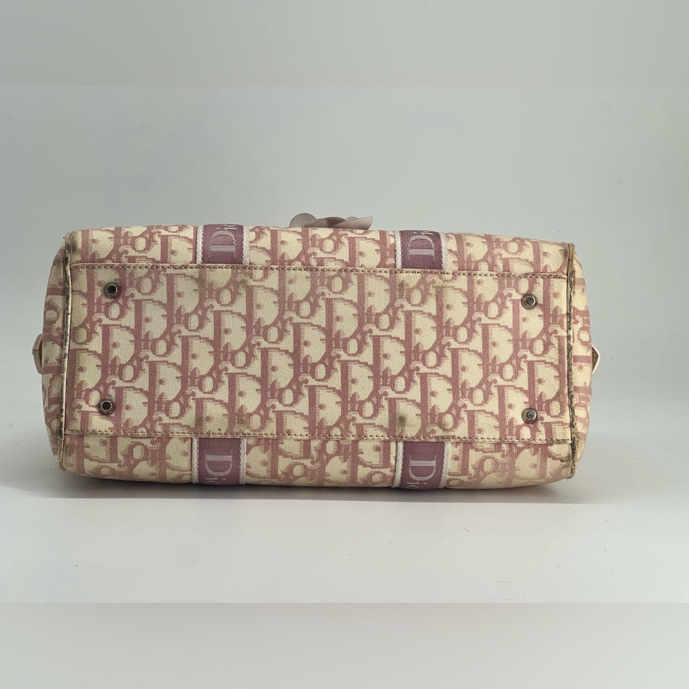 Christian Dior Girly Boston Bag Featuring The Diorissimo Canvas Pattern Bag