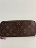 Louis Vuitton Clemence Wallet Brown Monogram Canvas & Fuchsia Leather