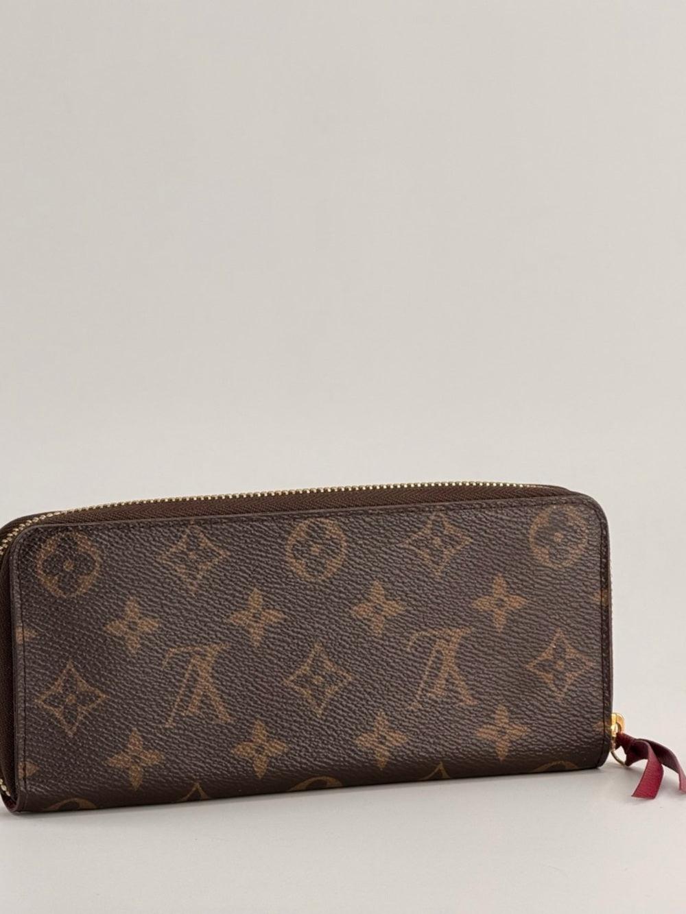 Louis Vuitton Clemence Wallet Brown Monogram Canvas & Fuchsia Leather