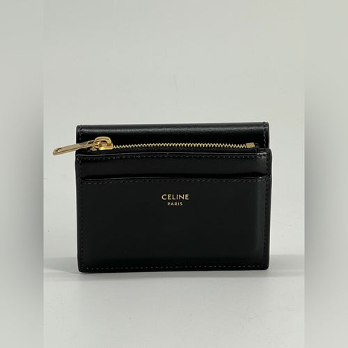 Celine Wallet With Coin Triomphe In Black Leather