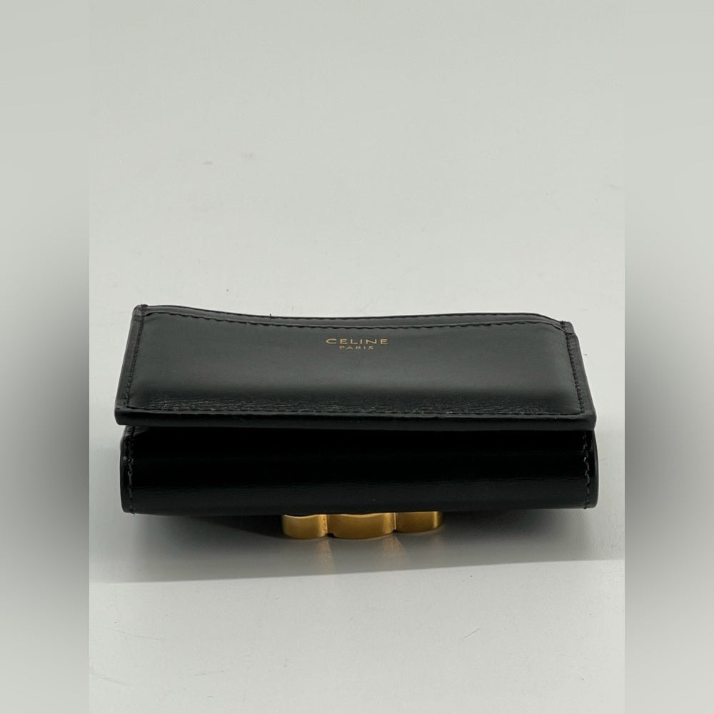 Celine Wallet With Coin Triomphe In Black Leather