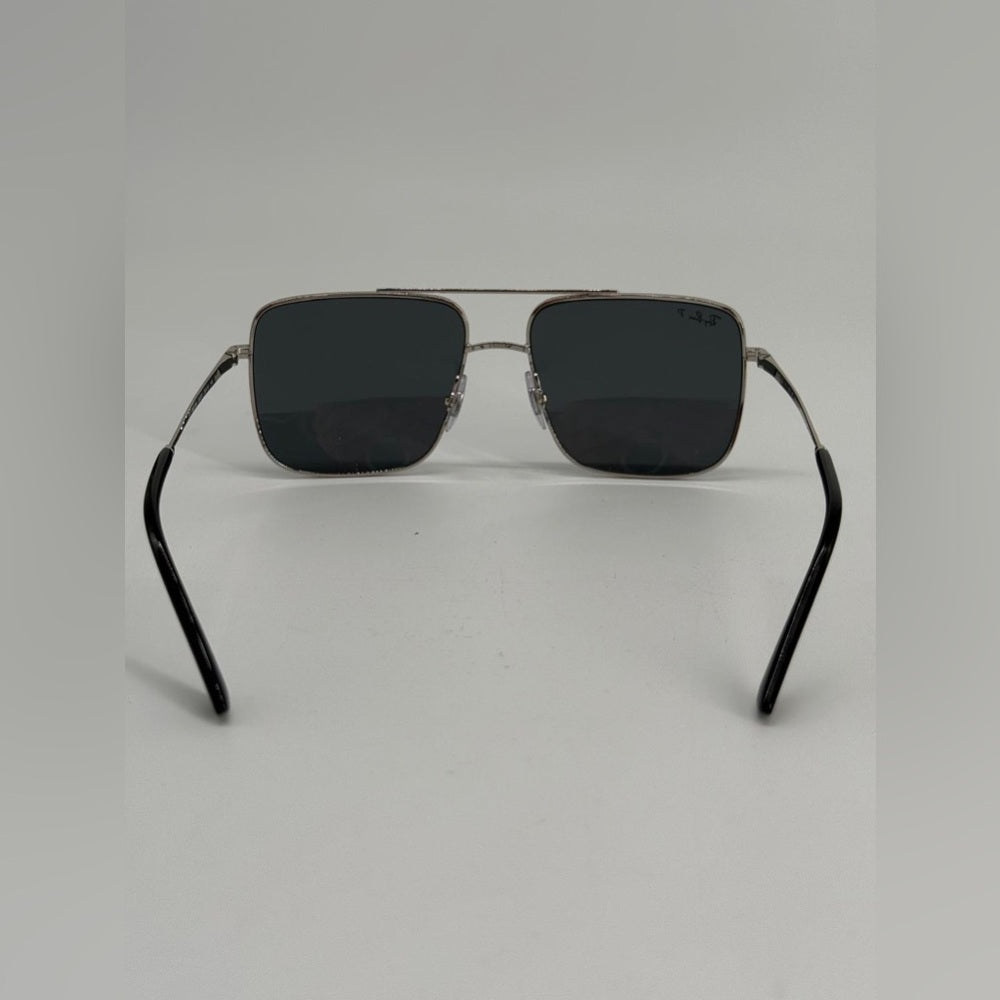 RAY-BAN Ari 56-16 Silver Frame/Blue Polarized Lenses Sunglasses