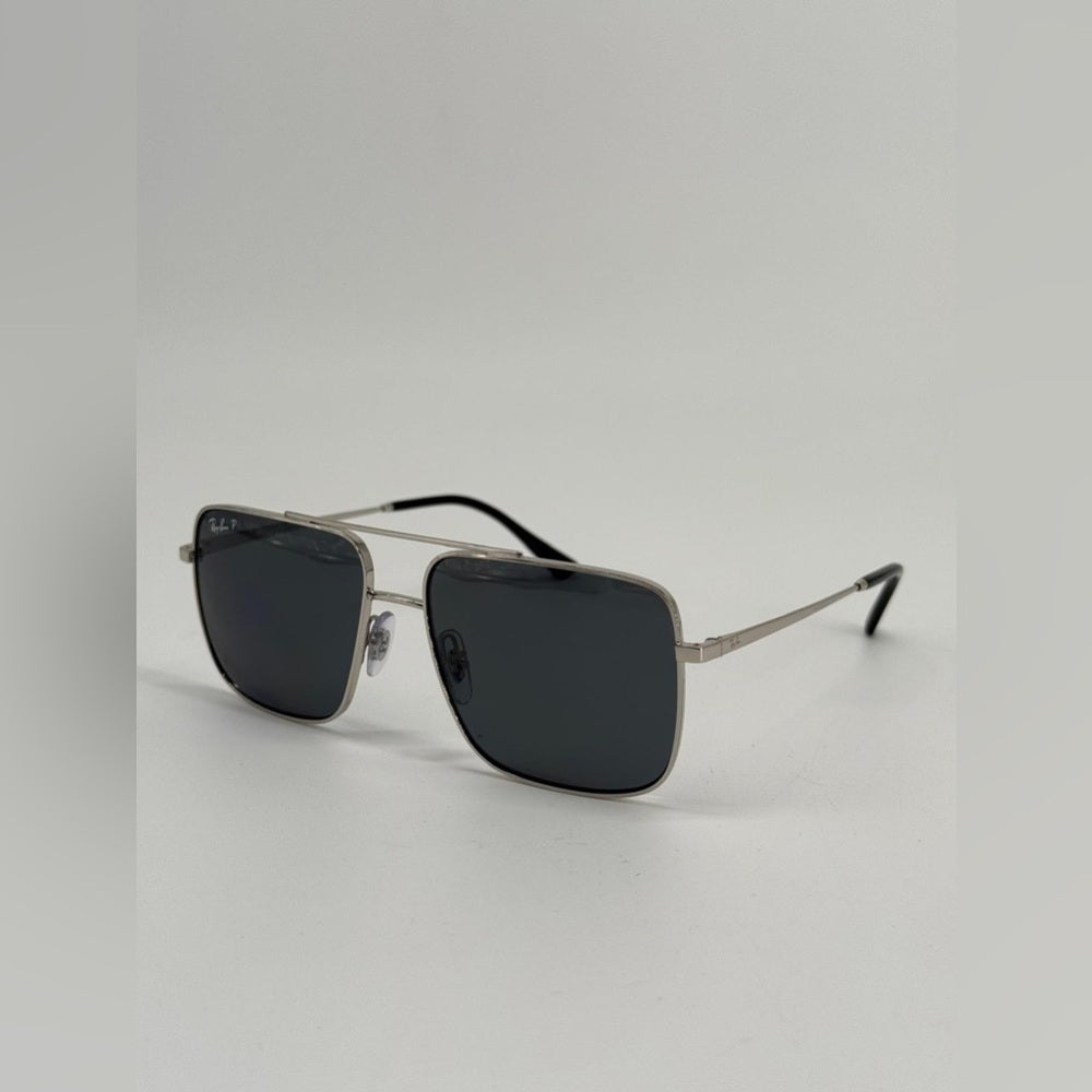 RAY-BAN Ari 56-16 Silver Frame/Blue Polarized Lenses Sunglasses