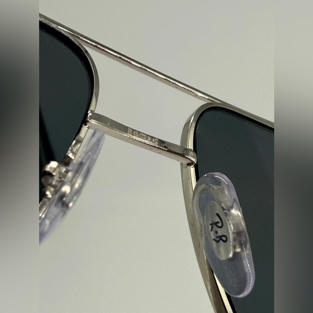 RAY-BAN Ari 56-16 Silver Frame/Blue Polarized Lenses Sunglasses