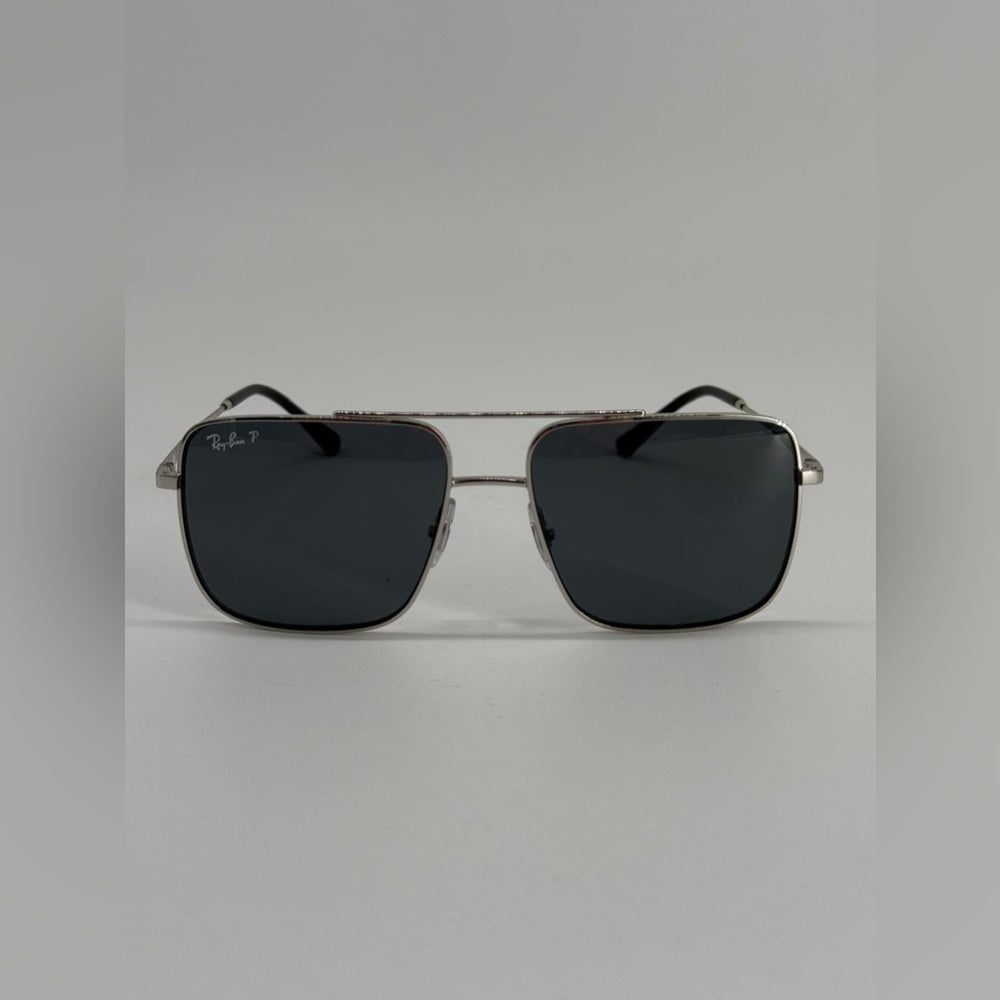 RAY-BAN Ari 56-16 Silver Frame/Blue Polarized Lenses Sunglasses