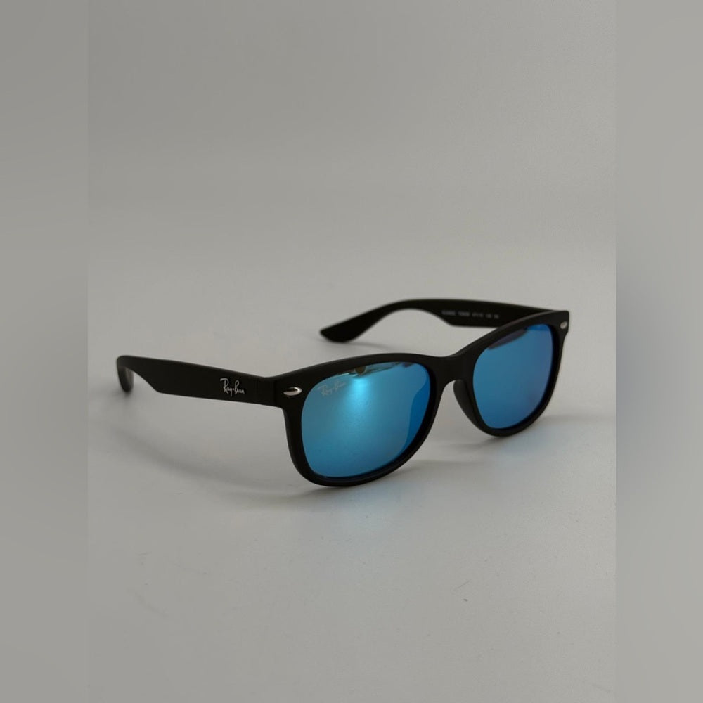 RAY-BAN JUNIOR RJ 9052S 100S/55 Sunglasses Black Frame Blue Lenses 47-15