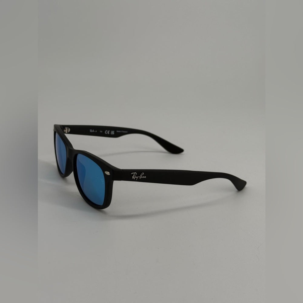 RAY-BAN JUNIOR RJ 9052S 100S/55 Sunglasses Black Frame Blue Lenses 47-15