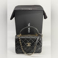 Chanel Trendy CC Small Black Lambskin Top Handle Shoulder Bag