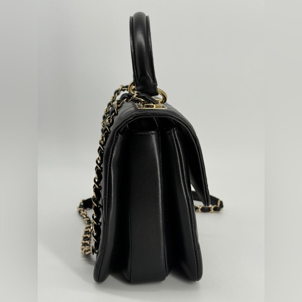 Chanel Trendy CC Small Black Lambskin Top Handle Shoulder Bag