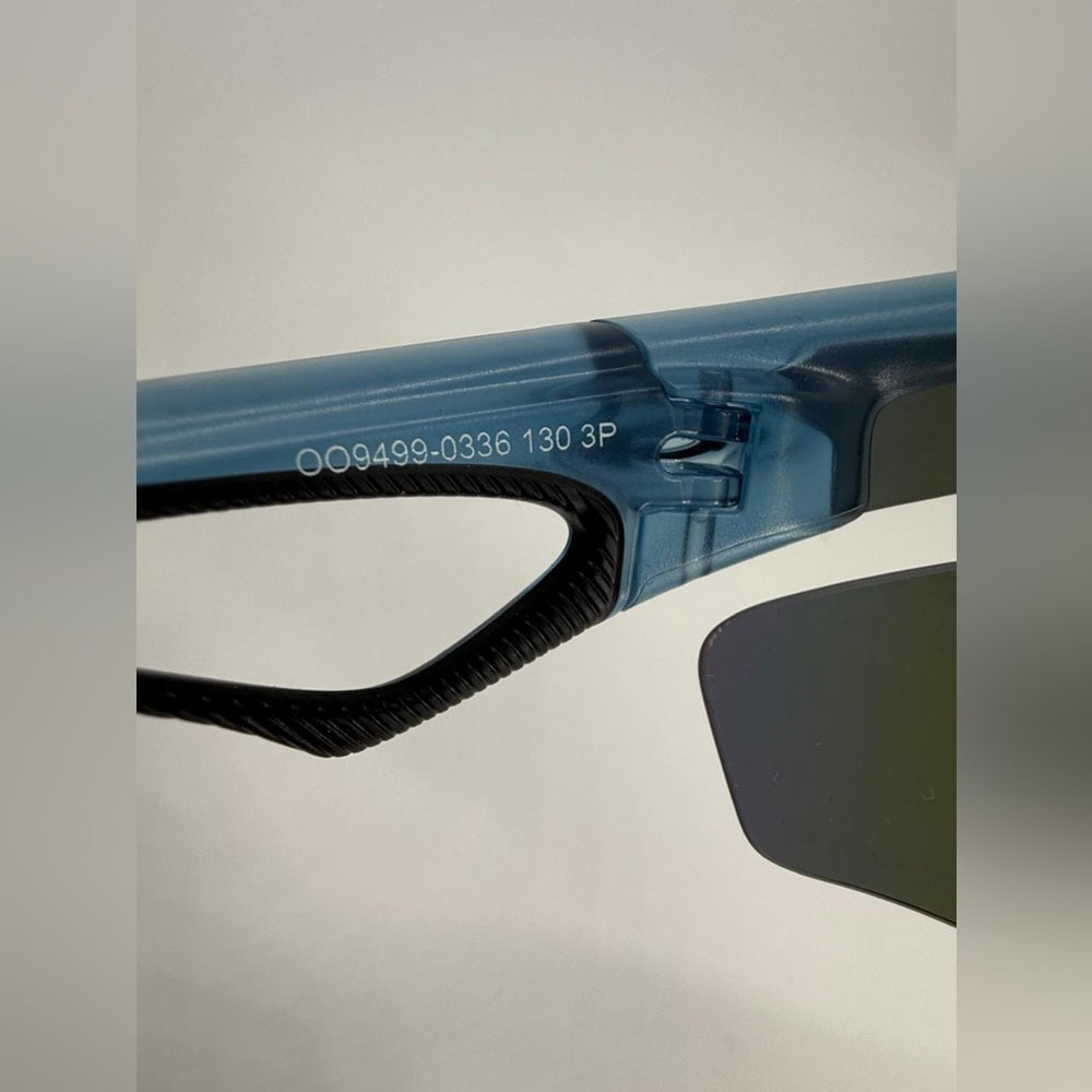 Oakley Sphaera Slash Sunglasses Matte Stonewash Blue Prizm Polarized OO9499-0336
