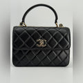 Chanel Trendy CC Small Black Lambskin Top Handle Bag