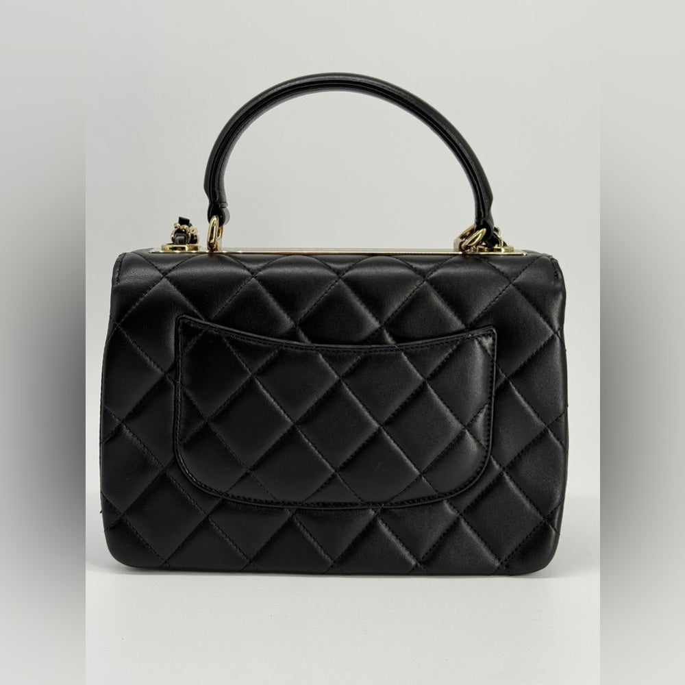 Chanel Trendy CC Small Black Lambskin Top Handle Bag