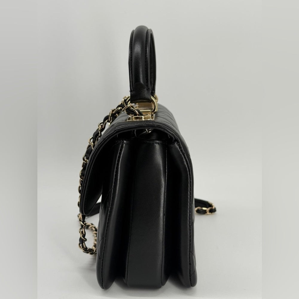 Chanel Trendy CC Small Black Lambskin Top Handle Bag