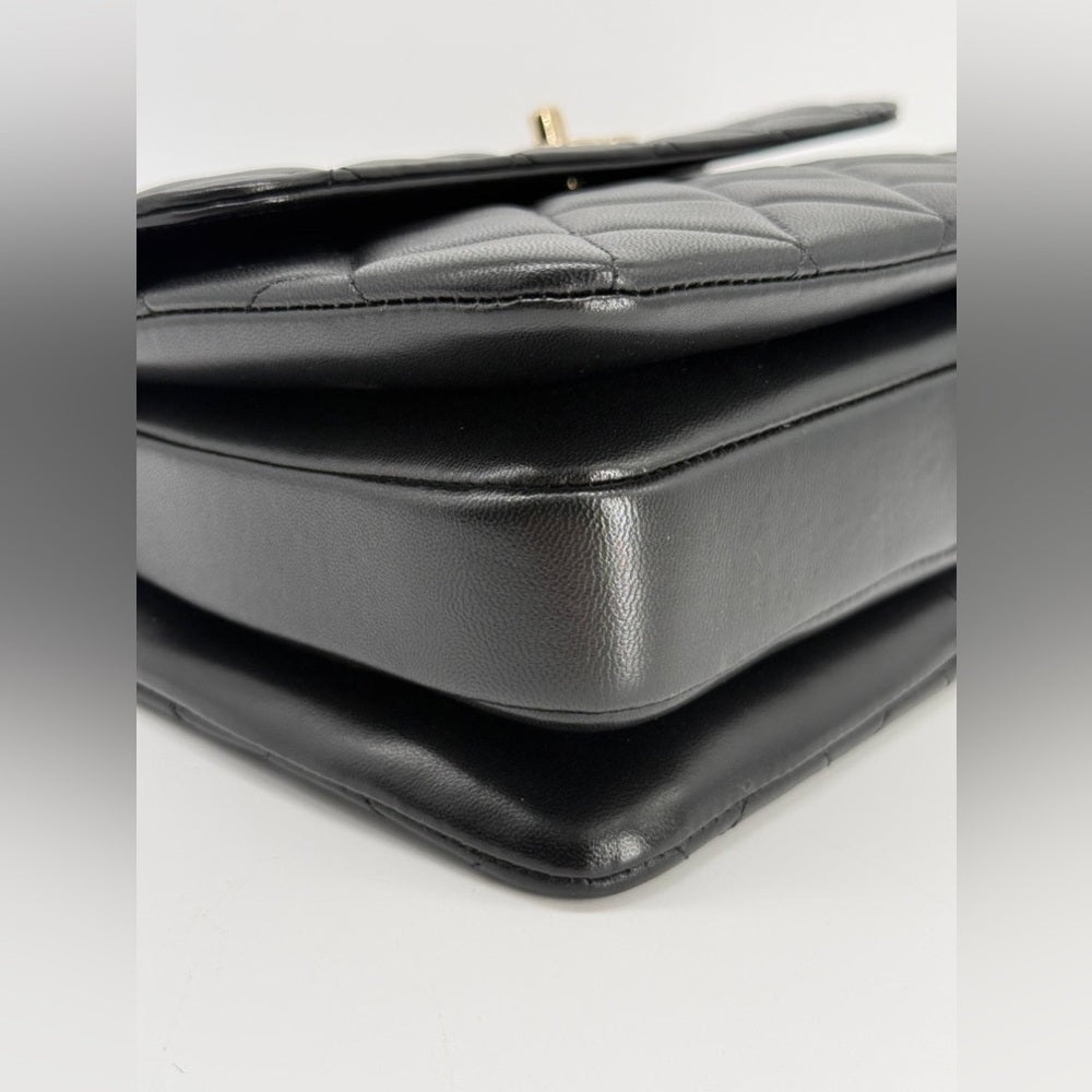 Chanel Trendy CC Small Black Lambskin Top Handle Bag