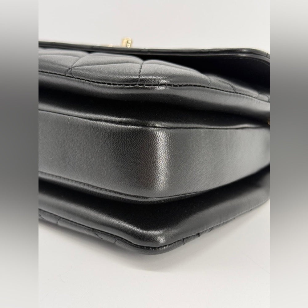 Chanel Trendy CC Small Black Lambskin Top Handle Bag