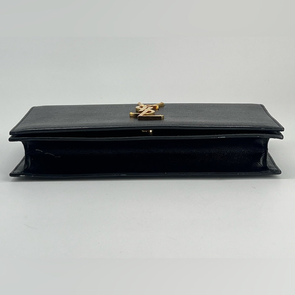 Saint Laurent Kate Monogram Black Leather Clutch