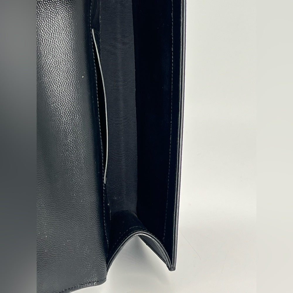 Saint Laurent Kate Monogram Black Leather Clutch