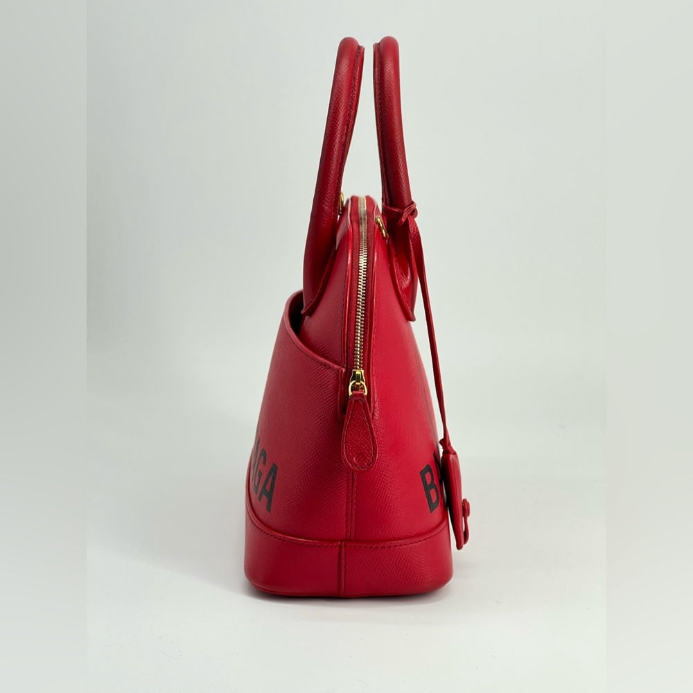 Balenciaga Ville Red Leather Top Handle Bag
