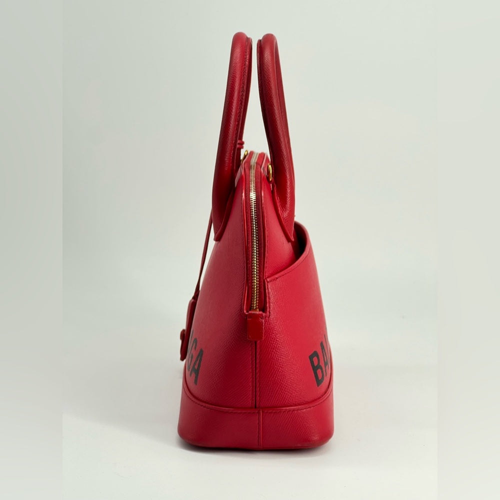 Balenciaga Ville Red Leather Top Handle Bag
