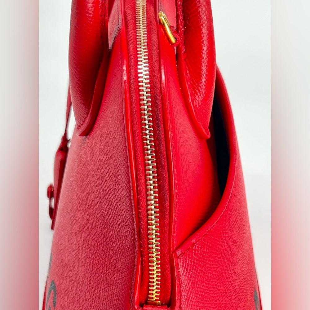 Balenciaga Ville Red Leather Top Handle Bag