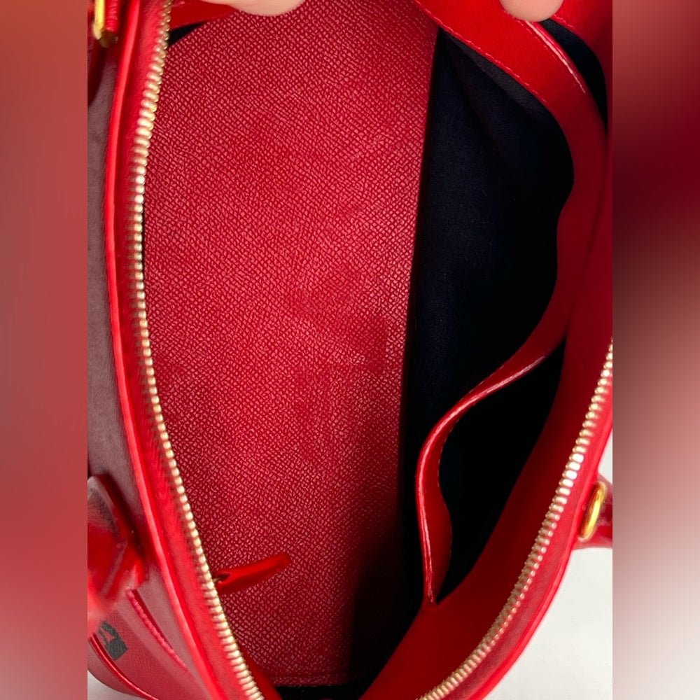 Balenciaga Ville Red Leather Top Handle Bag
