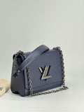 Louis Vuitton Epi Twist MM Blue Shoulder Bag Silver Hardware