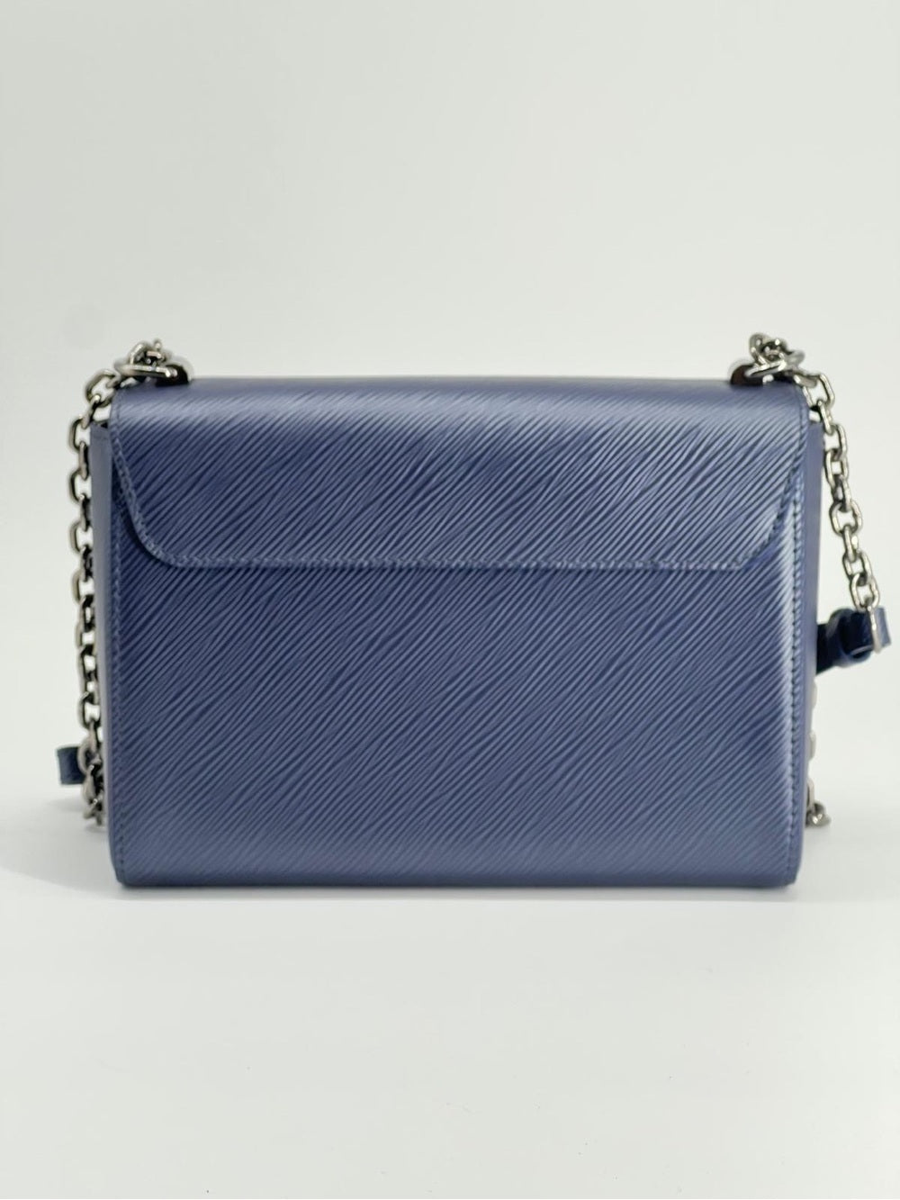 Louis Vuitton Epi Twist MM Blue Shoulder Bag Silver Hardware
