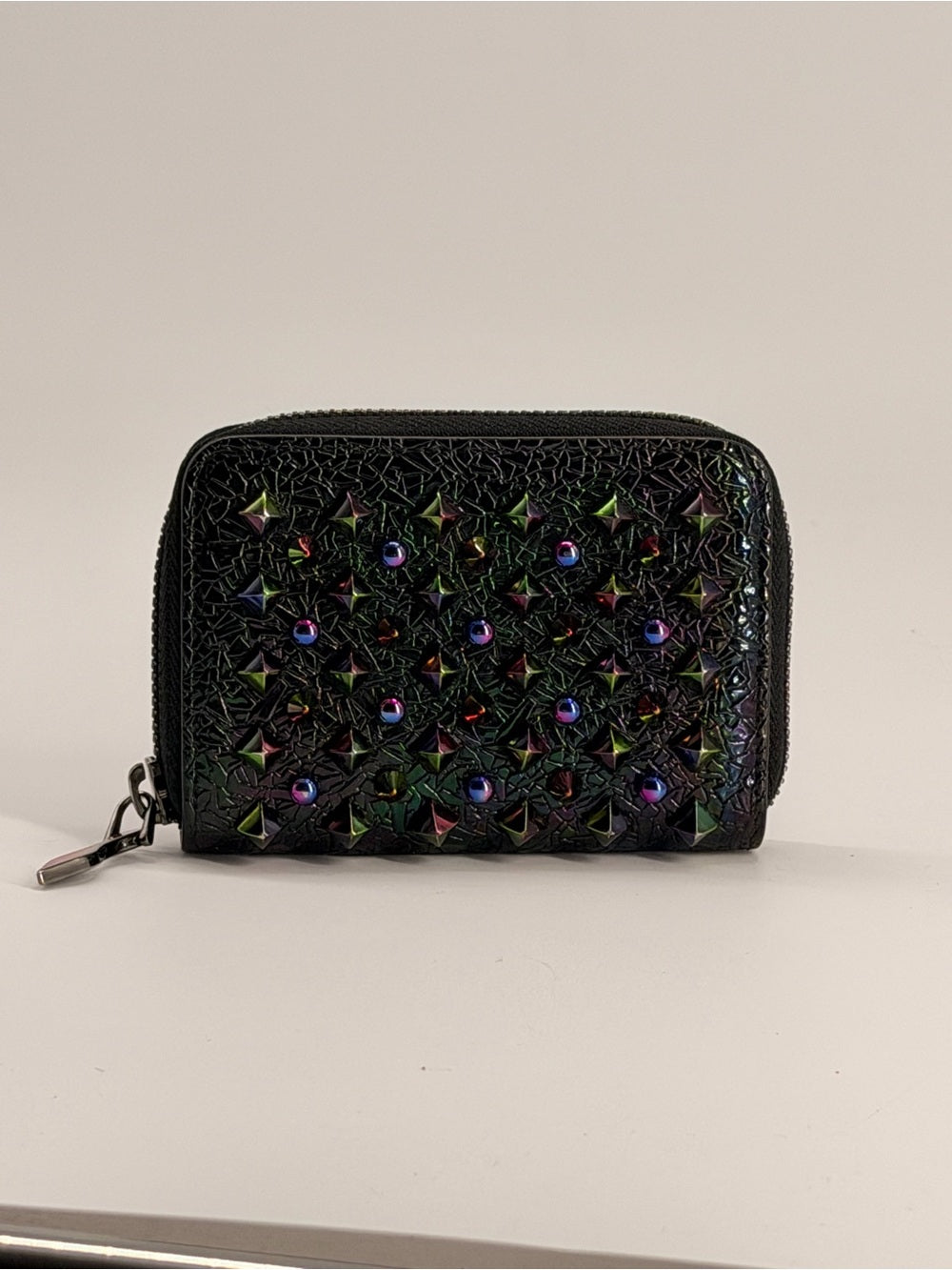 Christian Louboutin Wallet card studded leather black multicolor