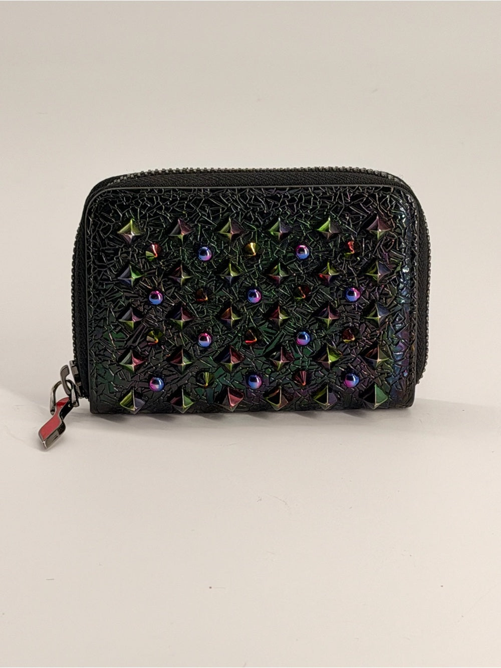 Christian Louboutin Wallet card studded leather black multicolor