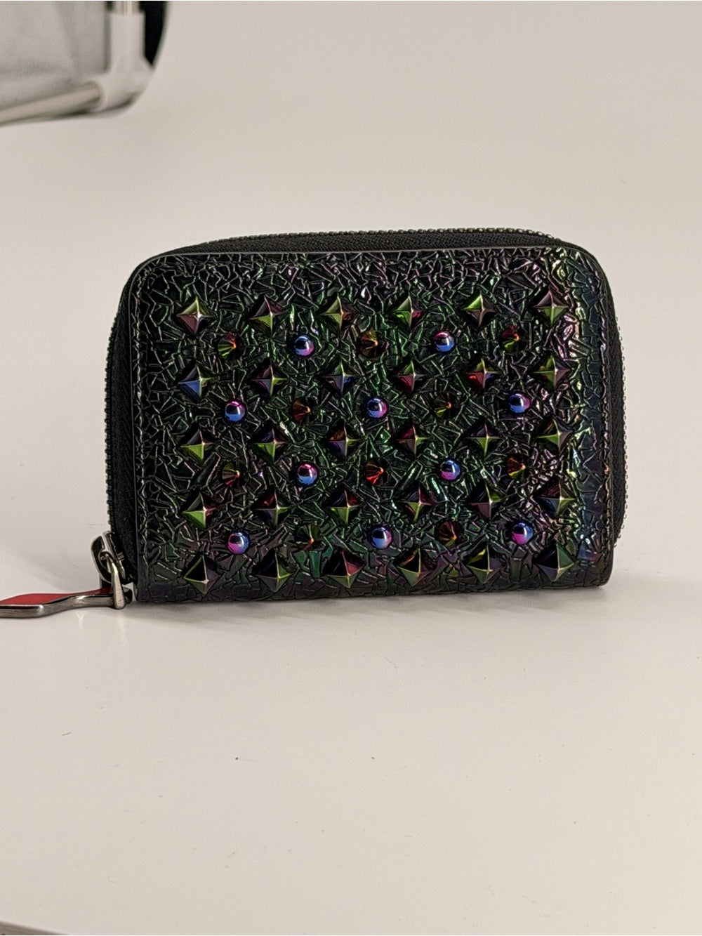 Christian Louboutin Wallet card studded leather black multicolor