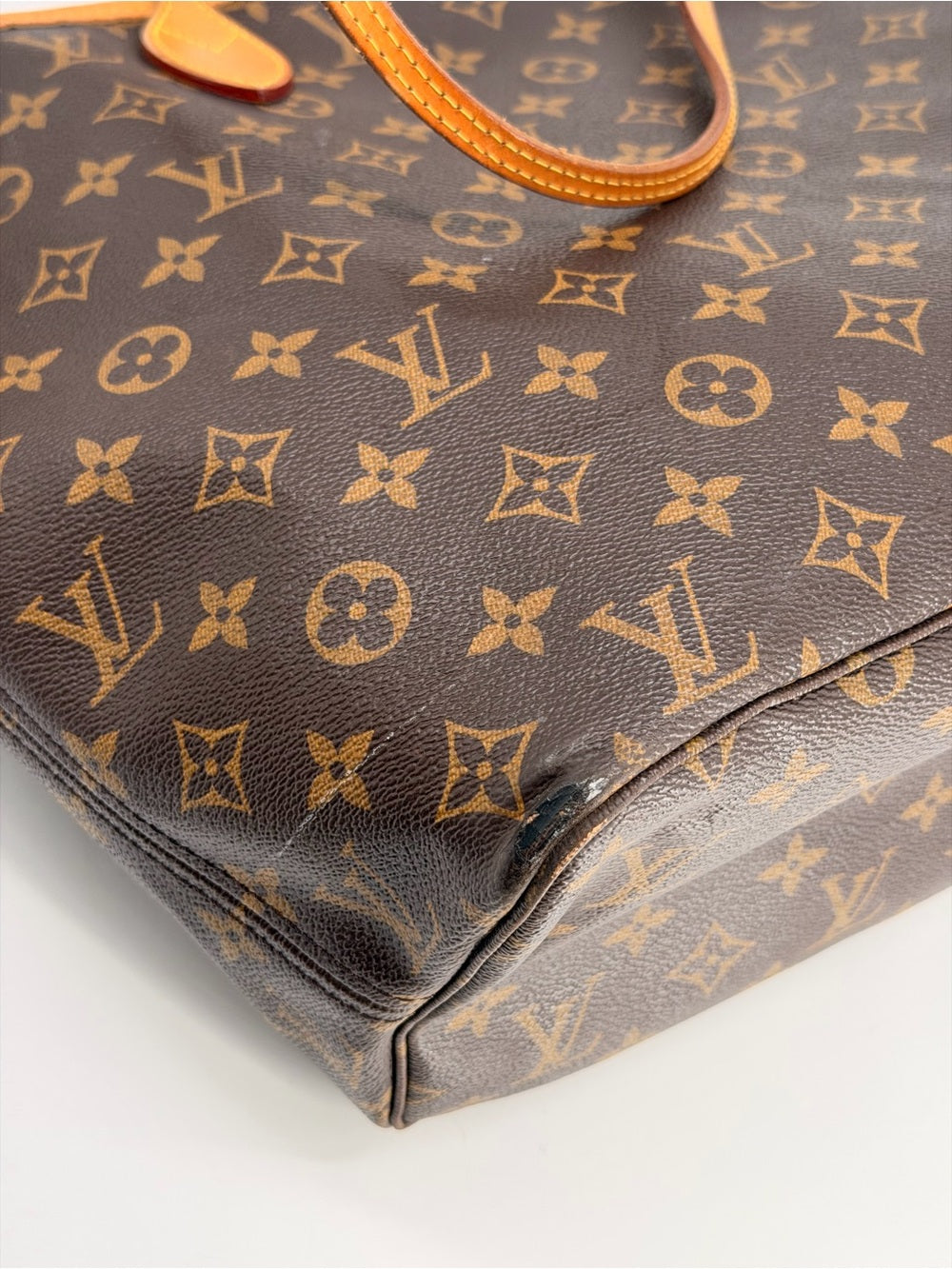 Louis Vuitton Neverfull Tote MM Brown Canvas Monogram Bag with Pouch