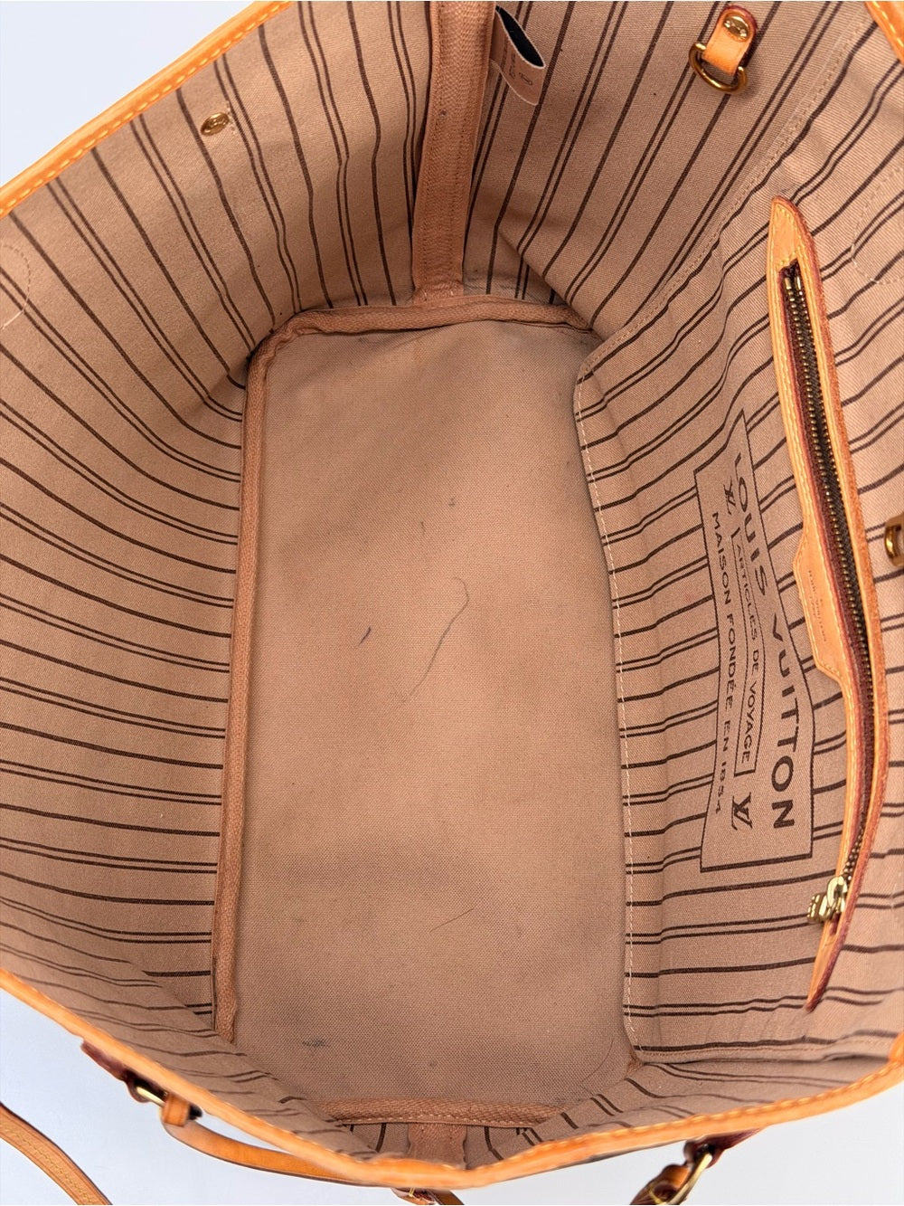 Louis Vuitton Neverfull Tote MM Brown Canvas Monogram Bag with Pouch