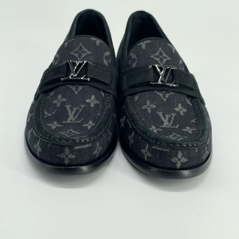 Louis Vuitton Major Loafers In Black Monogram Jacquard Fabric Men’s Shoes 6 1/2