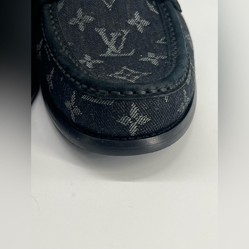 Louis Vuitton Major Loafers In Black Monogram Jacquard Fabric Men’s Shoes 6 1/2