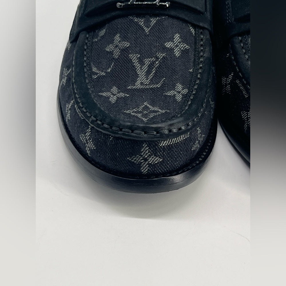 Louis Vuitton Major Loafers In Black Monogram Jacquard Fabric Men’s Shoes 6 1/2
