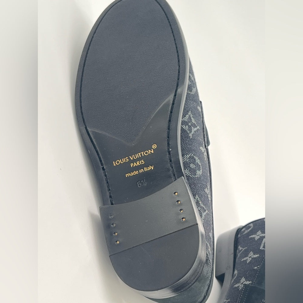 Louis Vuitton Major Loafers In Black Monogram Jacquard Fabric Men’s Shoes 6 1/2