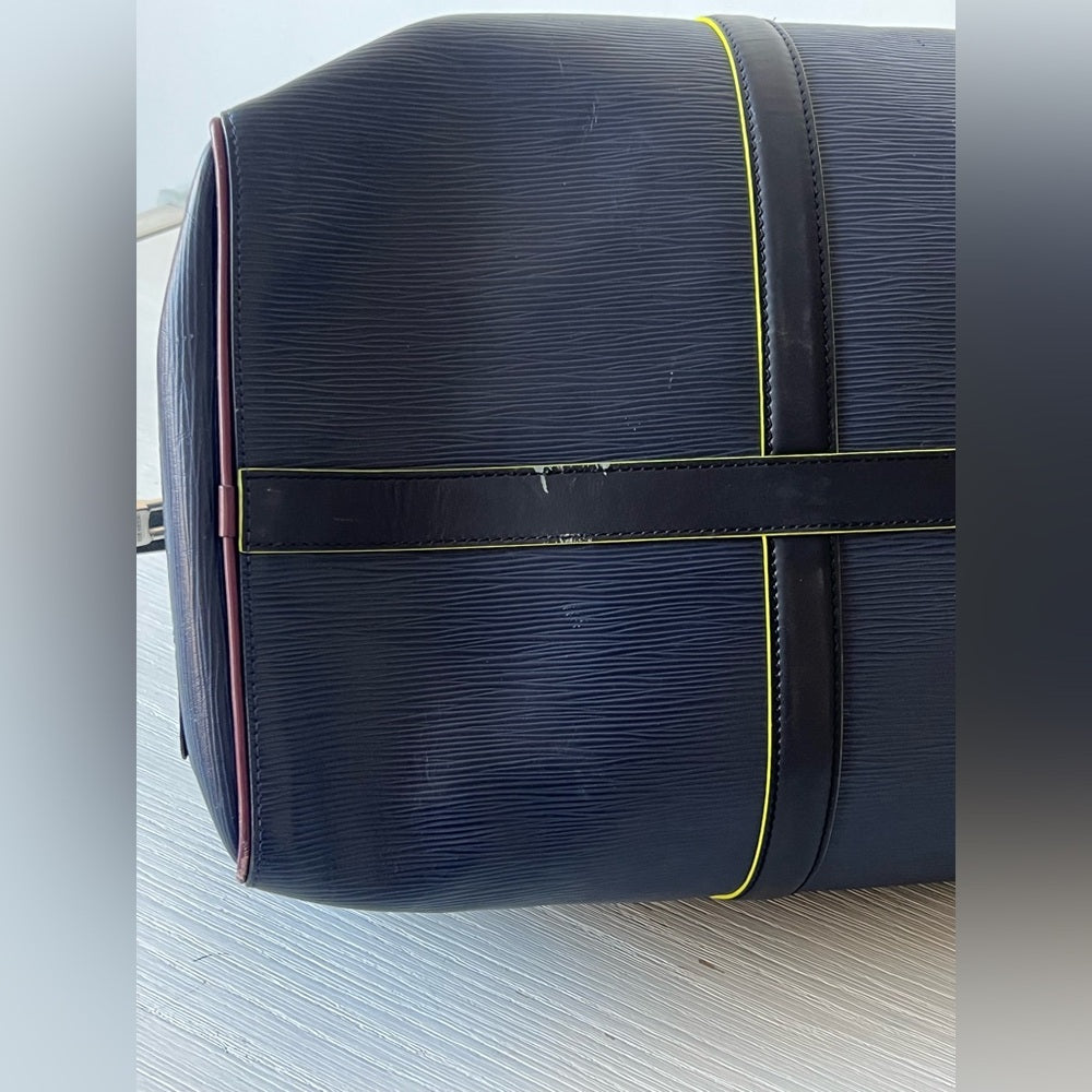 Louis Vuitton Marine Epi Damier Keepall Bandouliere 50 Duffel Bag