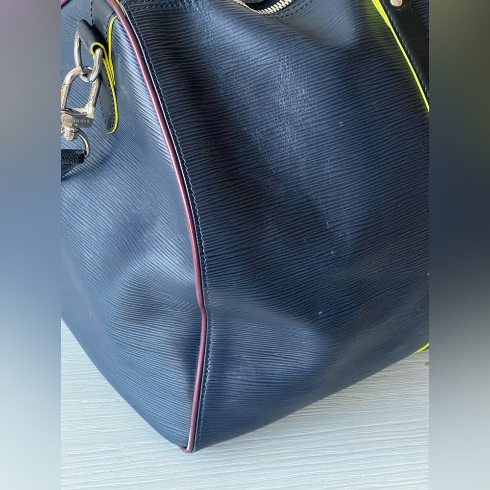 Louis Vuitton Marine Epi Damier Keepall Bandouliere 50 Duffel Bag