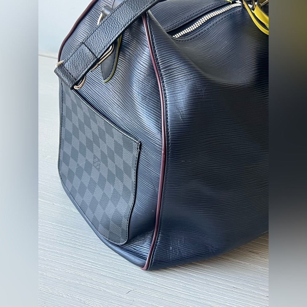 Louis Vuitton Marine Epi Damier Keepall Bandouliere 50 Duffel Bag