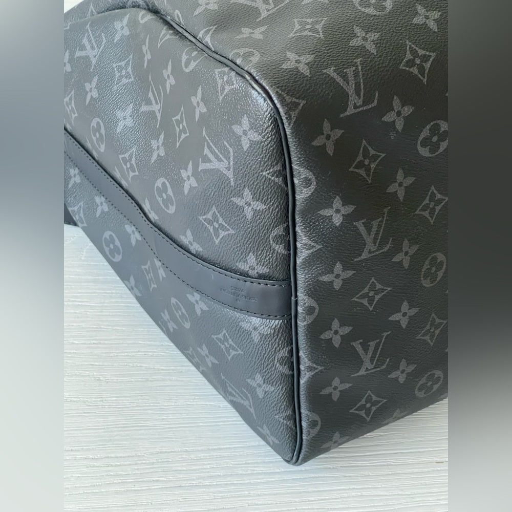 Louis Vuitton Keepall 55 Bandouliere In Monogram Eclipse Leather Duffel Bag