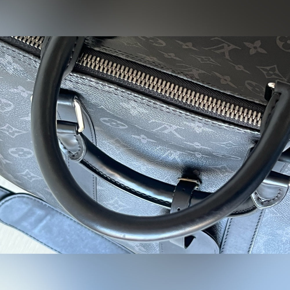 Louis Vuitton Keepall 55 Bandouliere In Monogram Eclipse Leather Duffel Bag