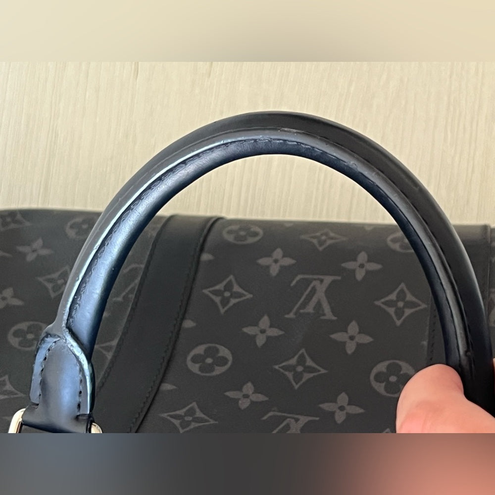 Louis Vuitton Keepall 55 Bandouliere In Monogram Eclipse Leather Duffel Bag