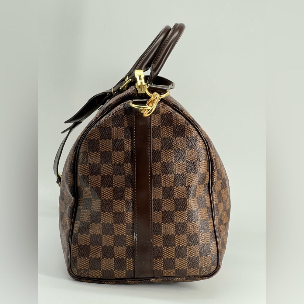 Louis Vuitton Keepall Bandouliere 45 In Damier Ebene Canvas Duffel Bag