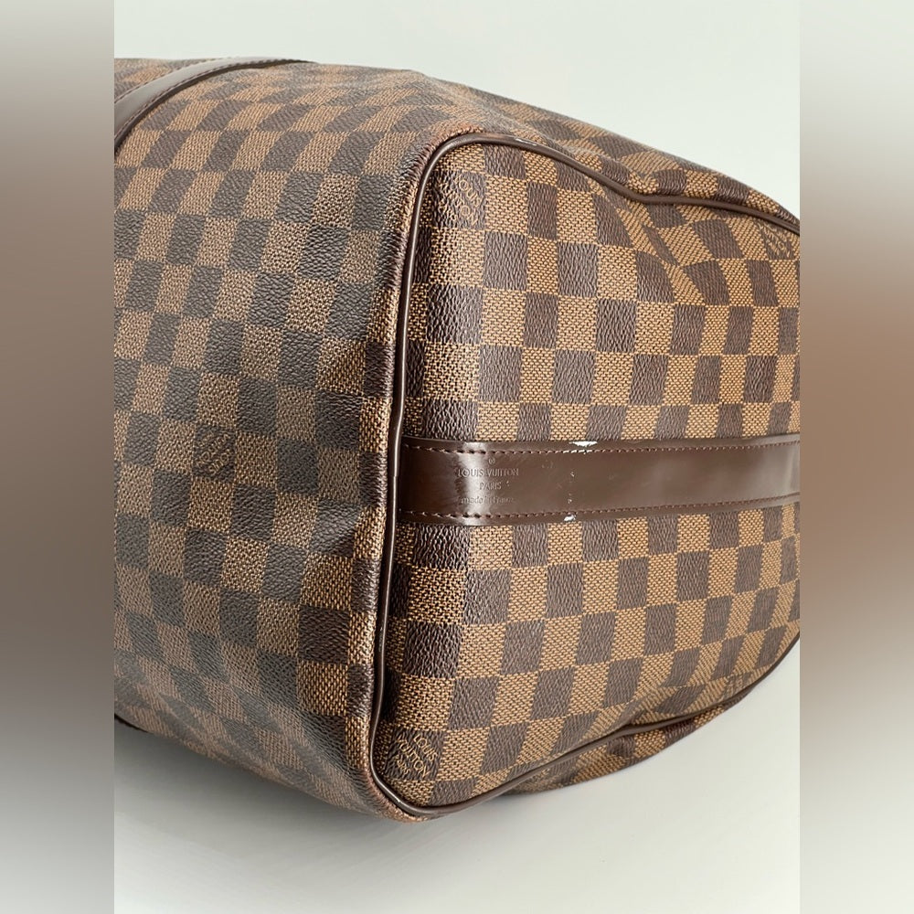 Louis Vuitton Keepall Bandouliere 45 In Damier Ebene Canvas Duffel Bag