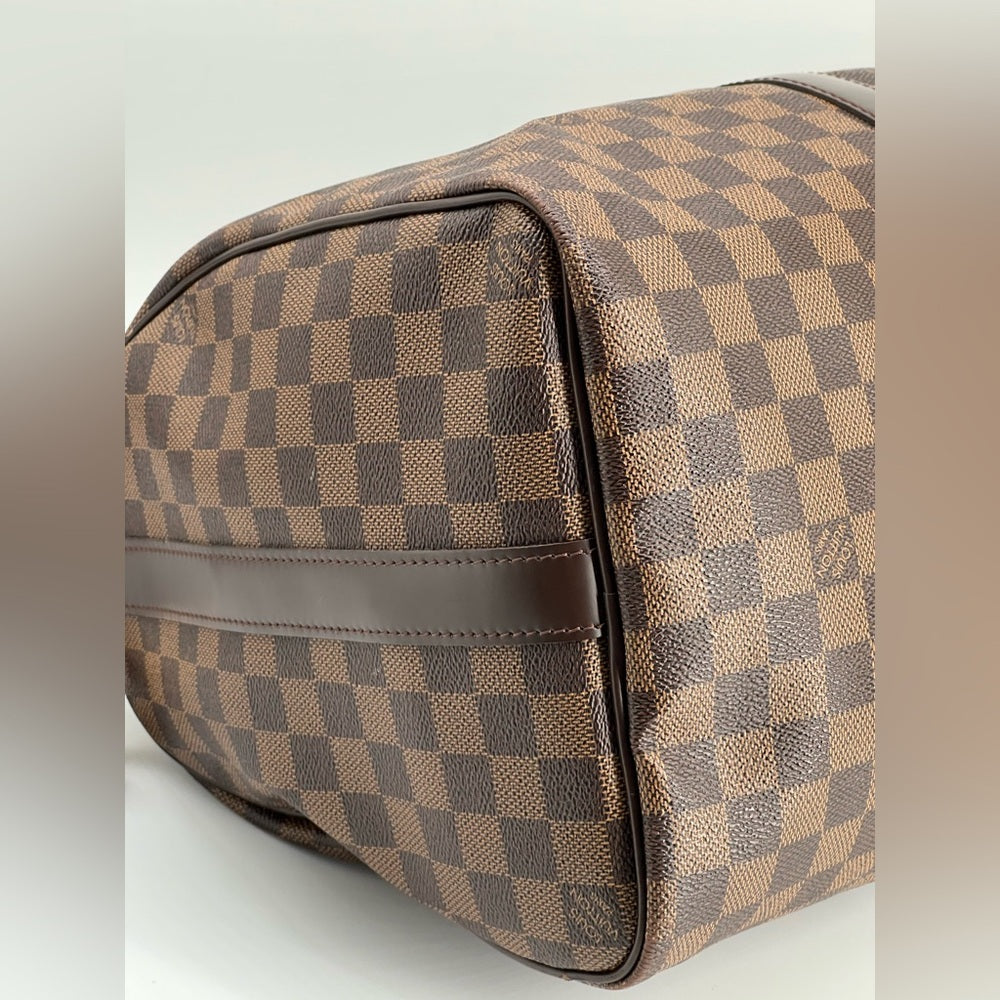 Louis Vuitton Keepall Bandouliere 45 In Damier Ebene Canvas Duffel Bag