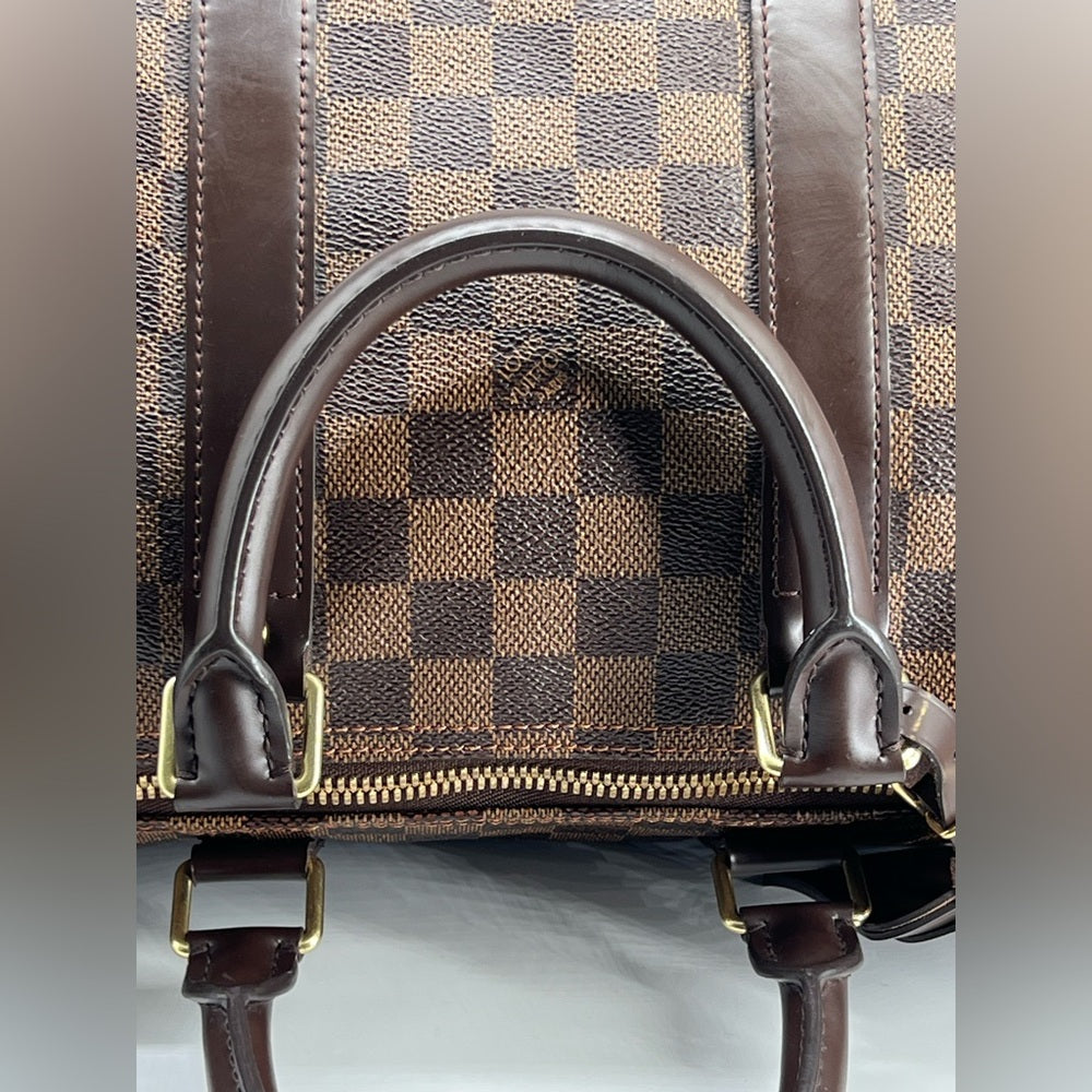 Louis Vuitton Keepall Bandouliere 45 In Damier Ebene Canvas Duffel Bag